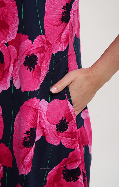 м463 сарафан "Яна" (розовые маки) 